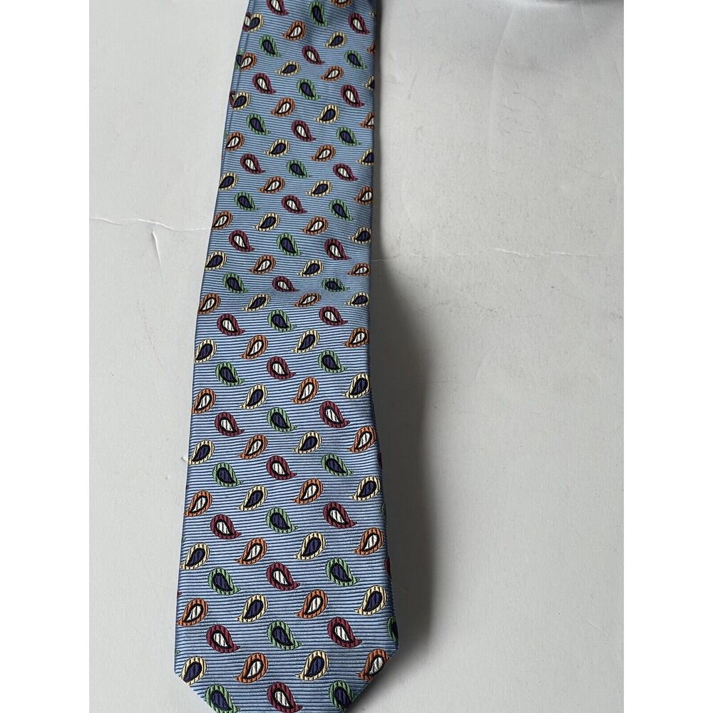 Mark Pendleton Tie Blue With Multicolor Paisley Designer Necktie